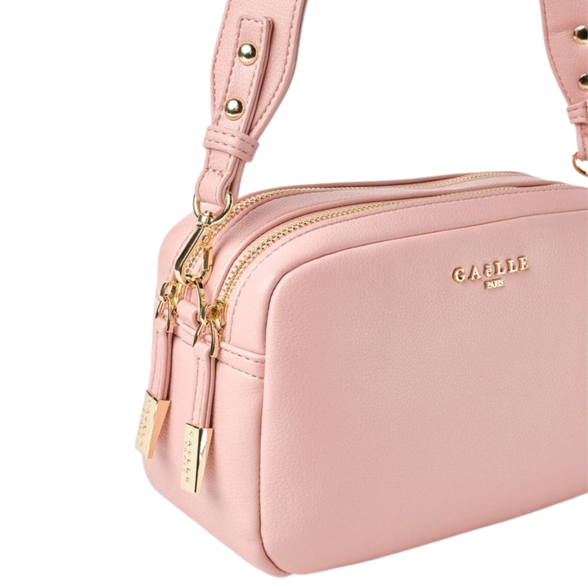 Borsa Camera Bag con tracolla logata oro - Rosa