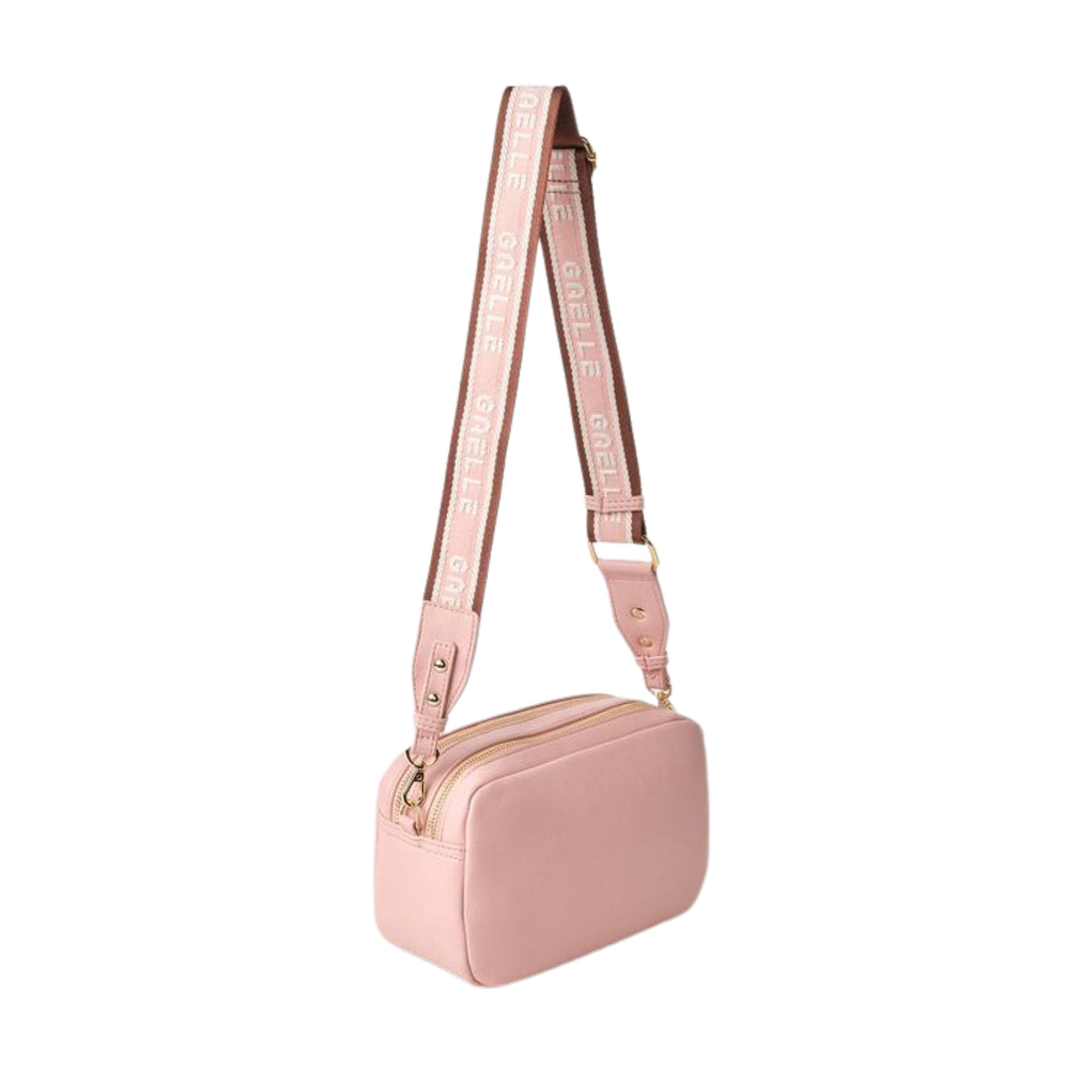 Borsa Camera Bag con tracolla logata oro - Rosa