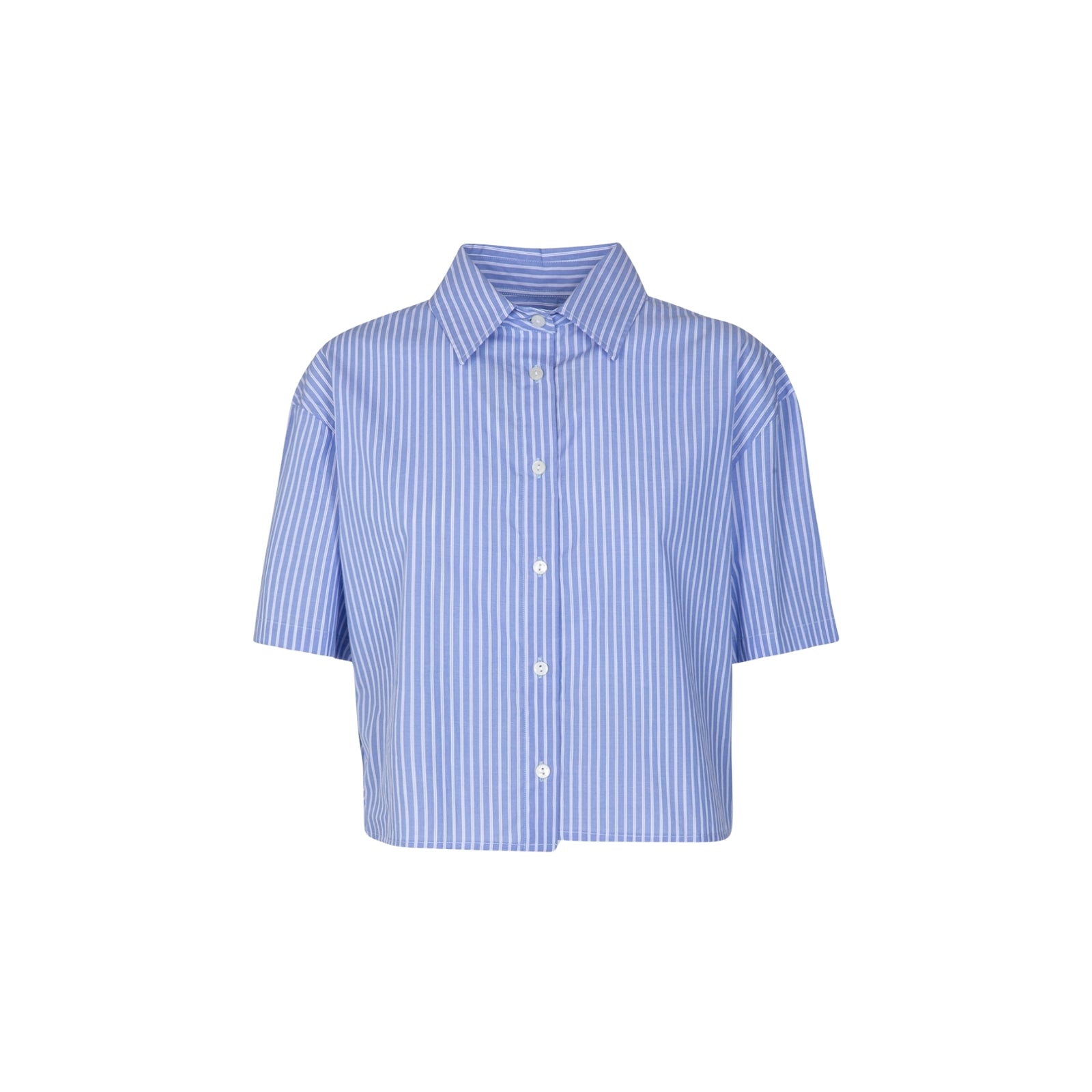 Camicia A Mezza Manica In Bastonetto Di Cotone