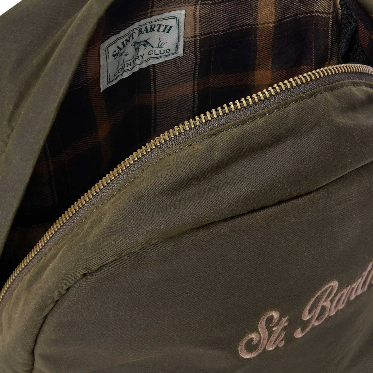 Zaino Cody in tessuto cerato con ricamo logo - VERDE