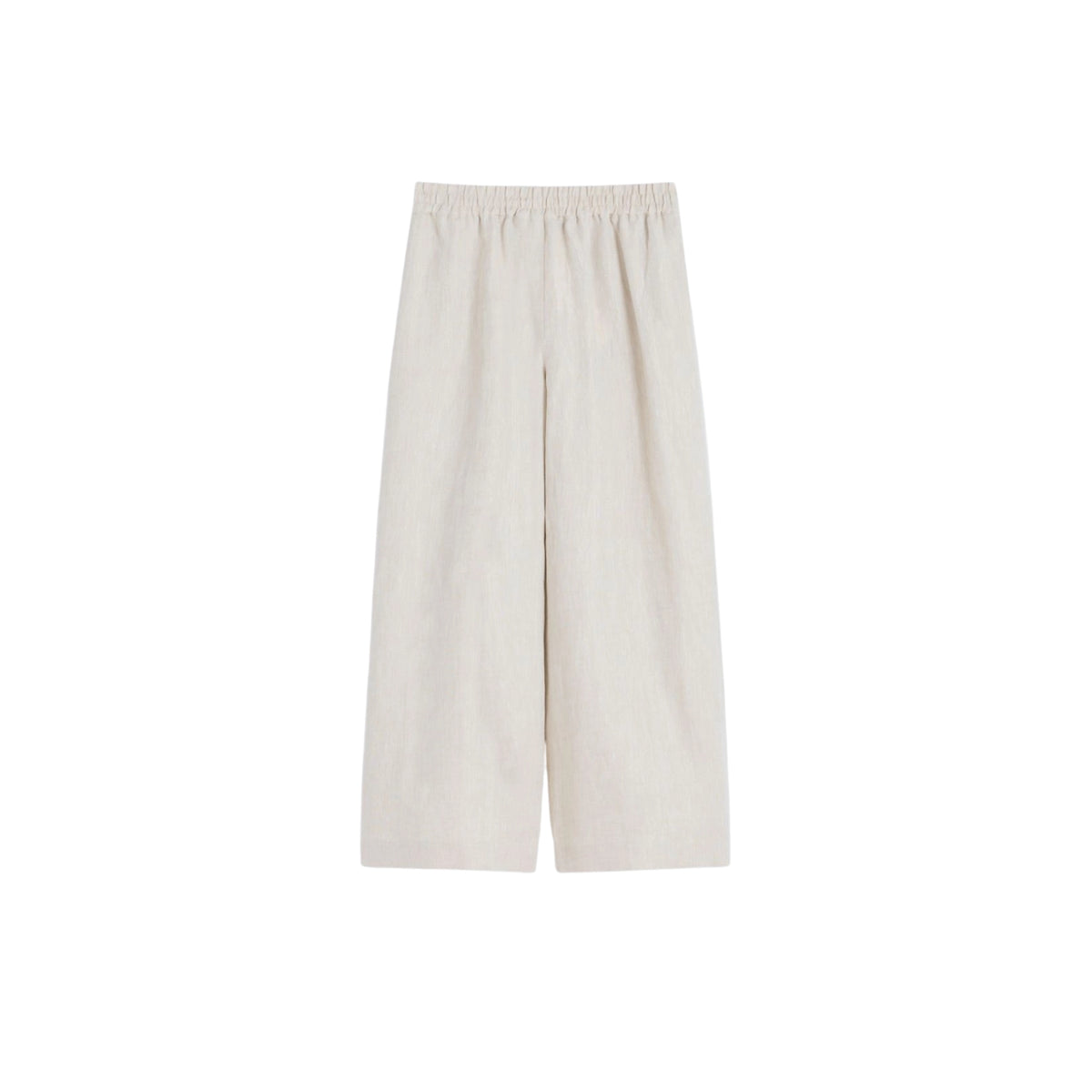 Pantalone cropped in puro lino - Beige