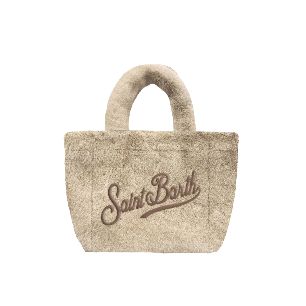 Borsa Colette effetto pelliccia con ricamo logo - BEIGE