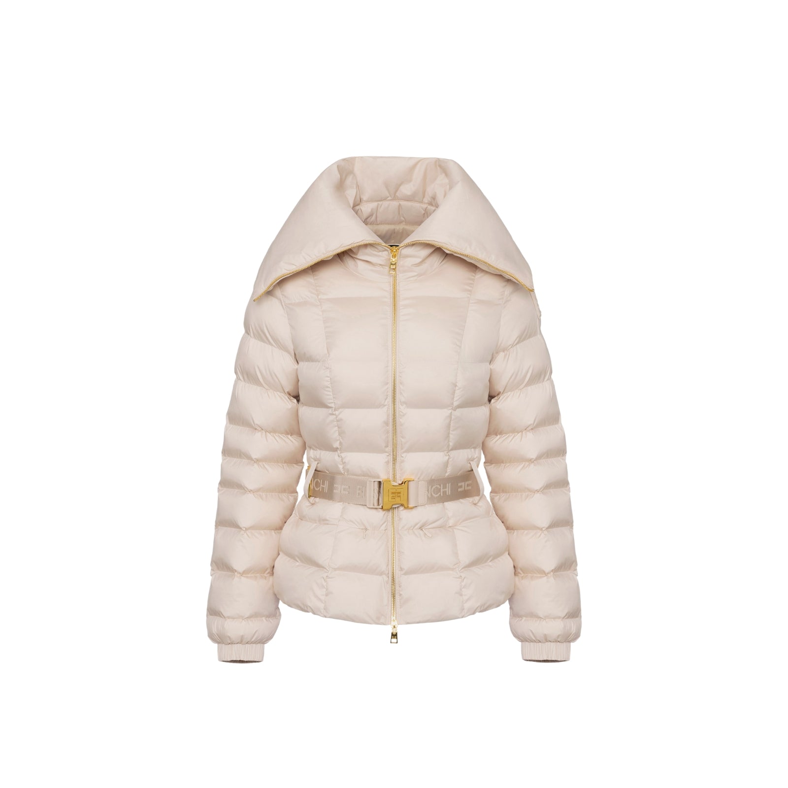 Piumino corto con ampio collo - LATTE