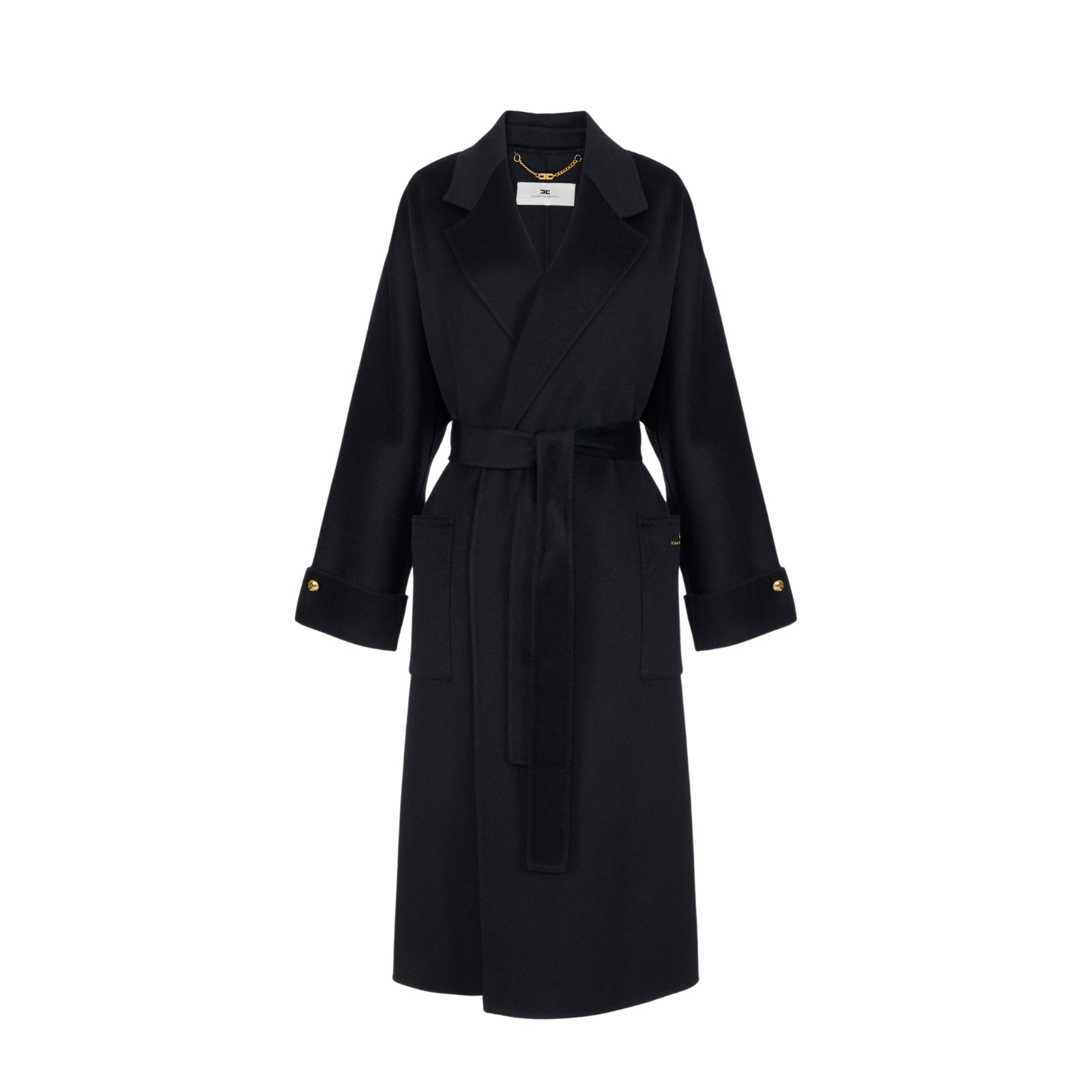 Cappotto in panno di misto lana double - NERO