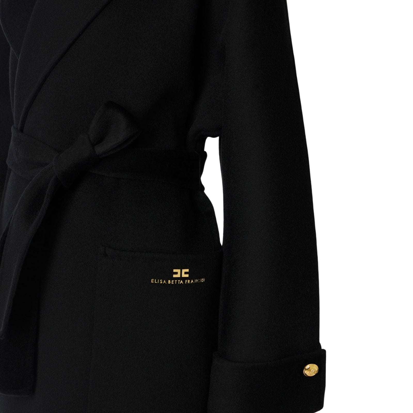 Cappotto in panno di misto lana double - NERO