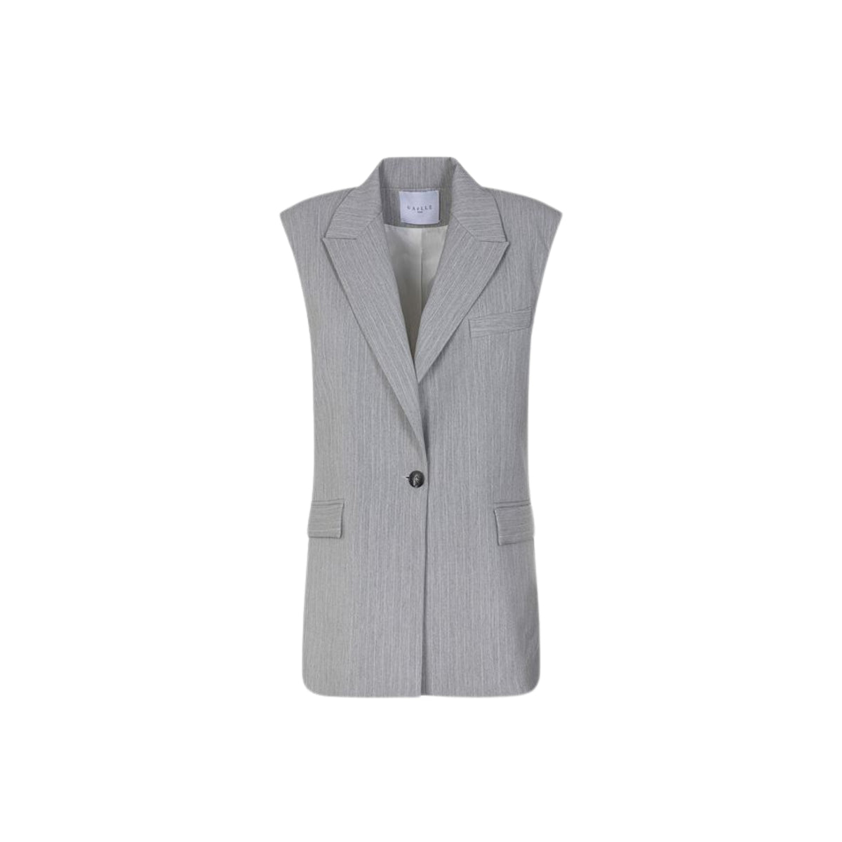 Gilet monopetto over gessato - Grigio