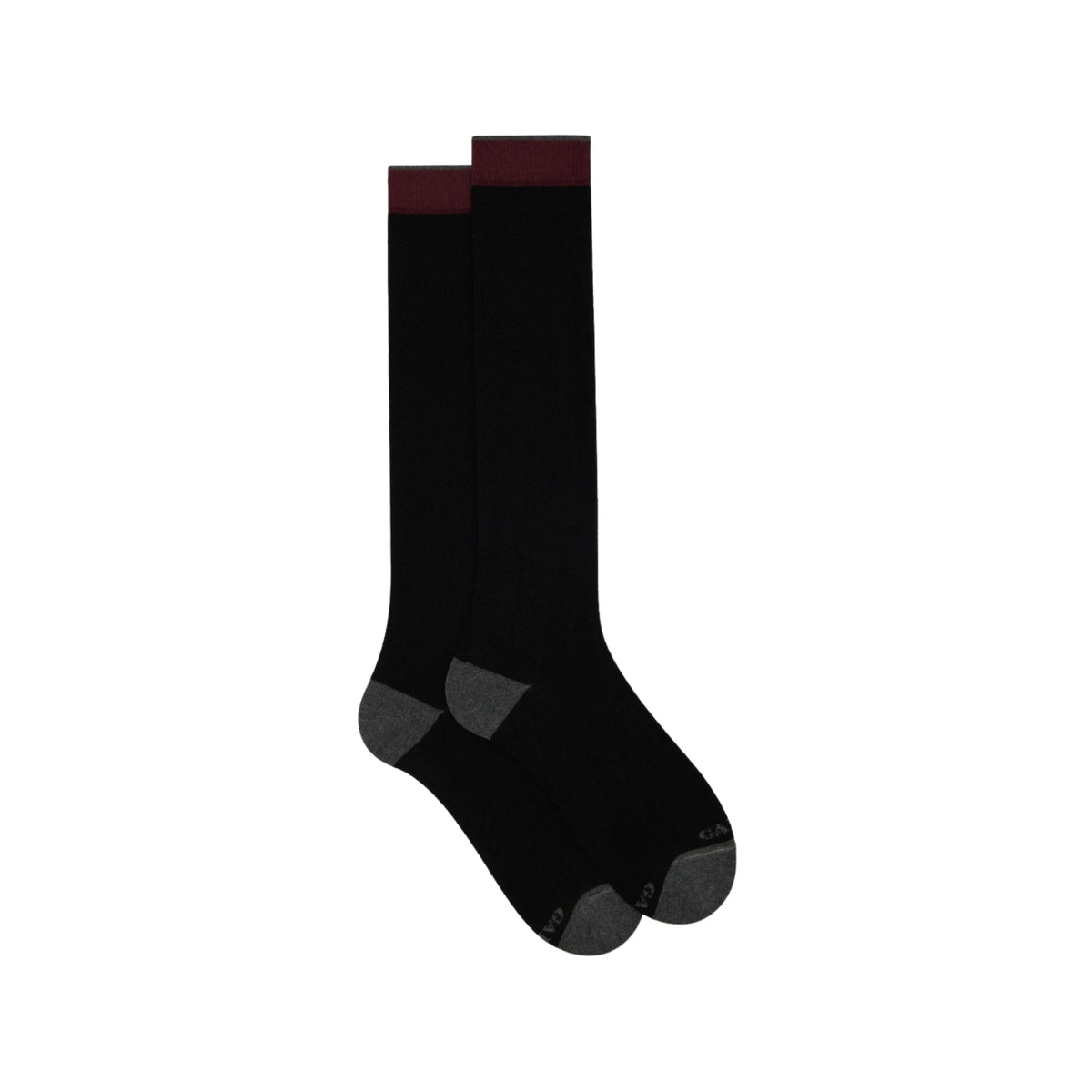Calze lunghe da uomo in cotone e cashmere - Nero