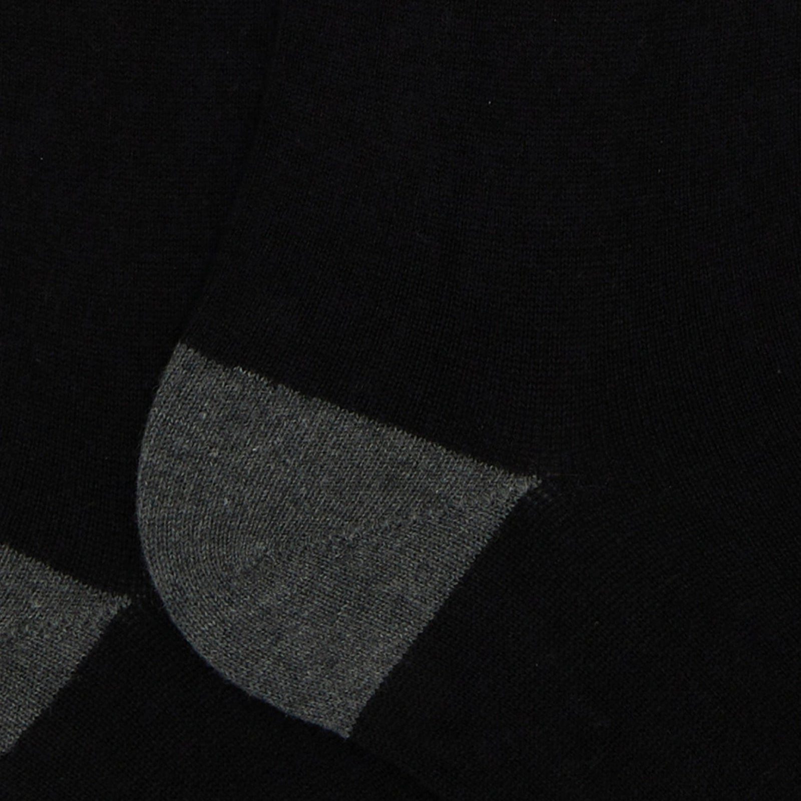 Calze lunghe cotone e cashmere tinta unita e contrasti - NERO