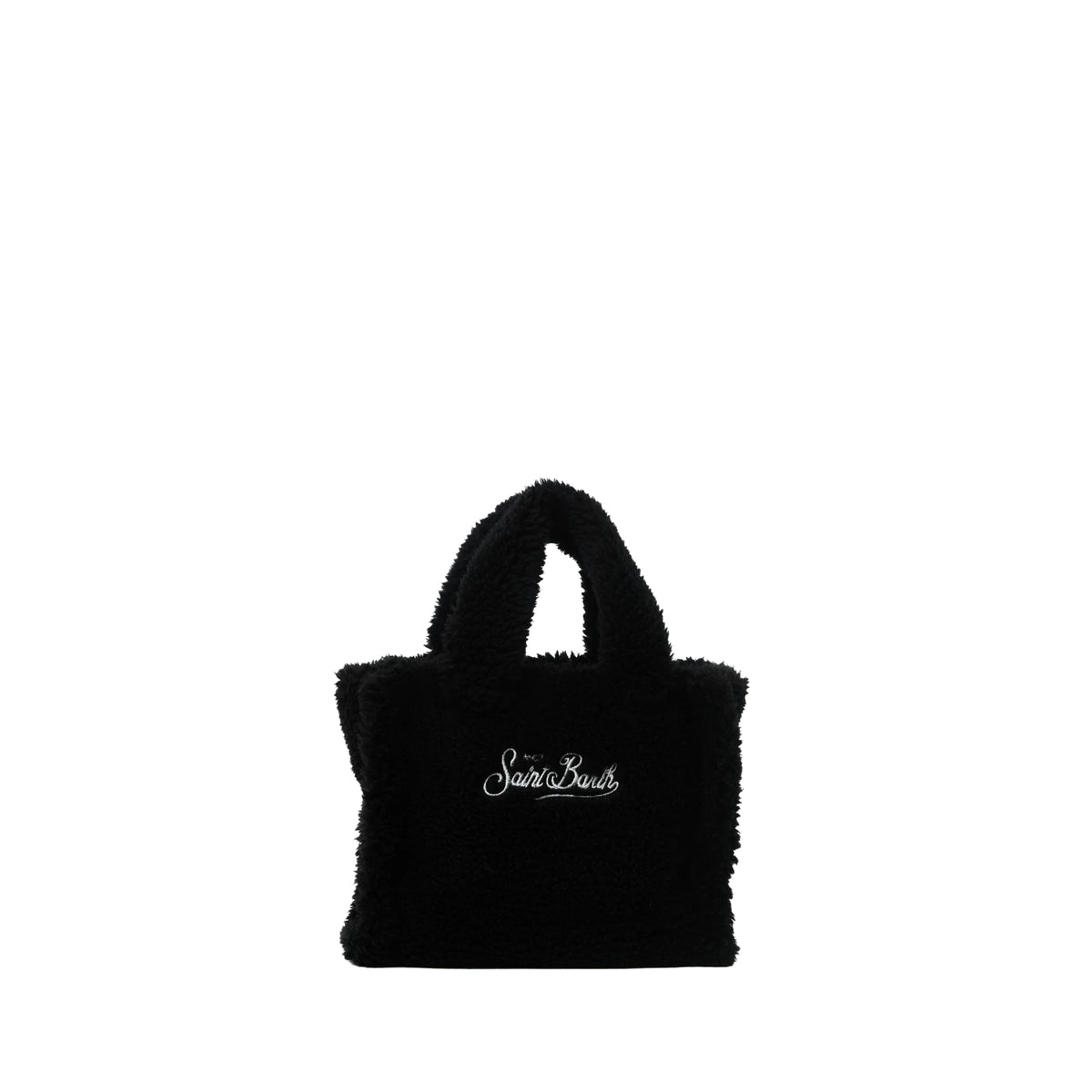 Borsa Mini Vanity in tessuto teddy-NERA