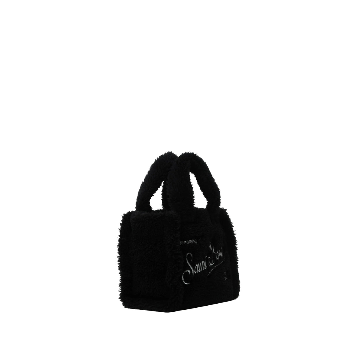 Borsa Mini Vanity in tessuto teddy-NERA