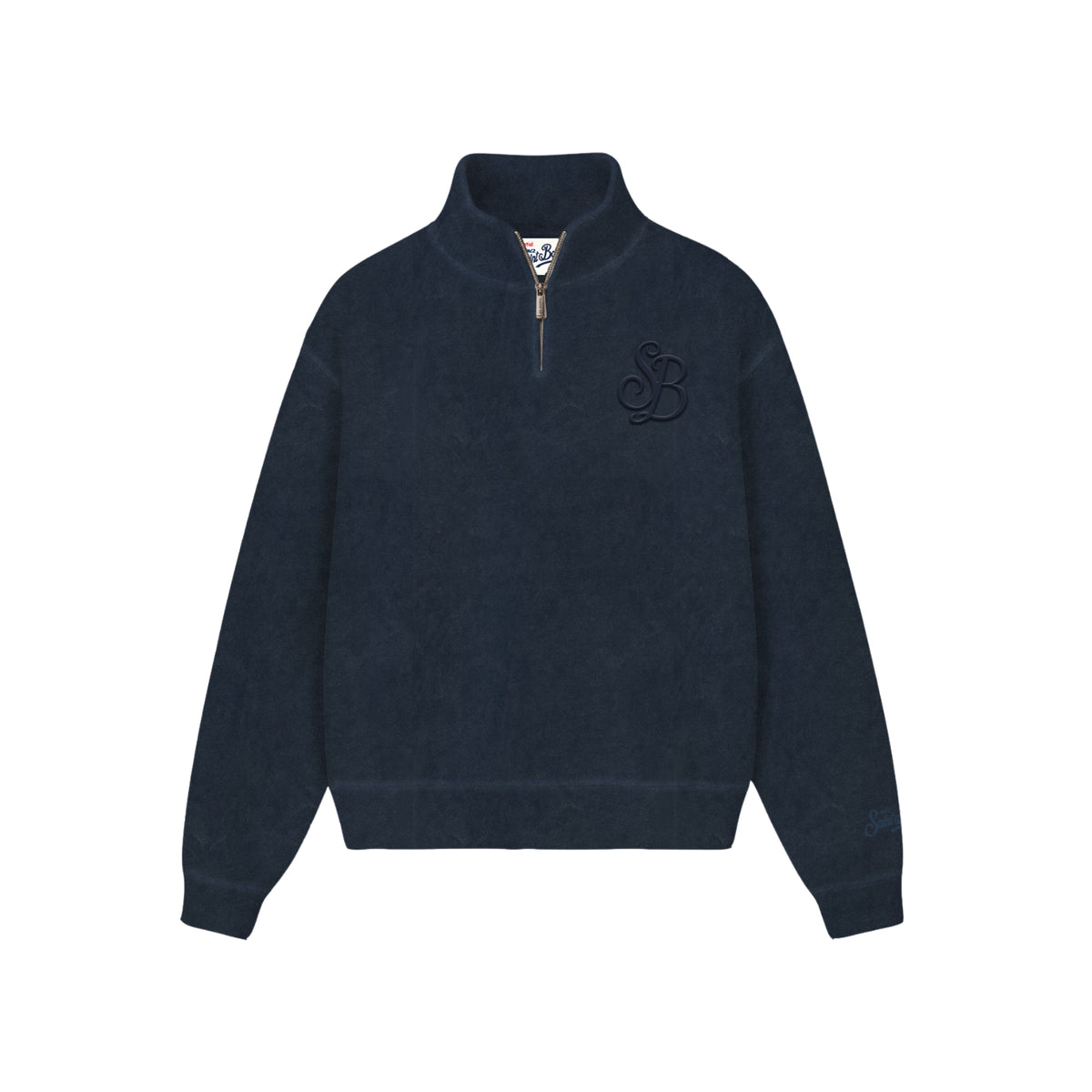 Felpa Kenneth in cotone con monogramma SB Legacy- BLU