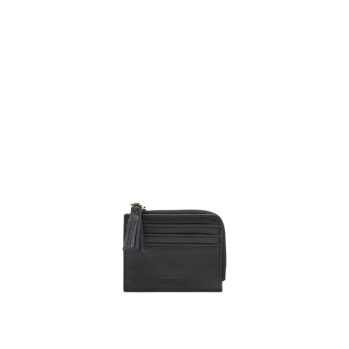 Portacarte con nappina in pelle - Nero