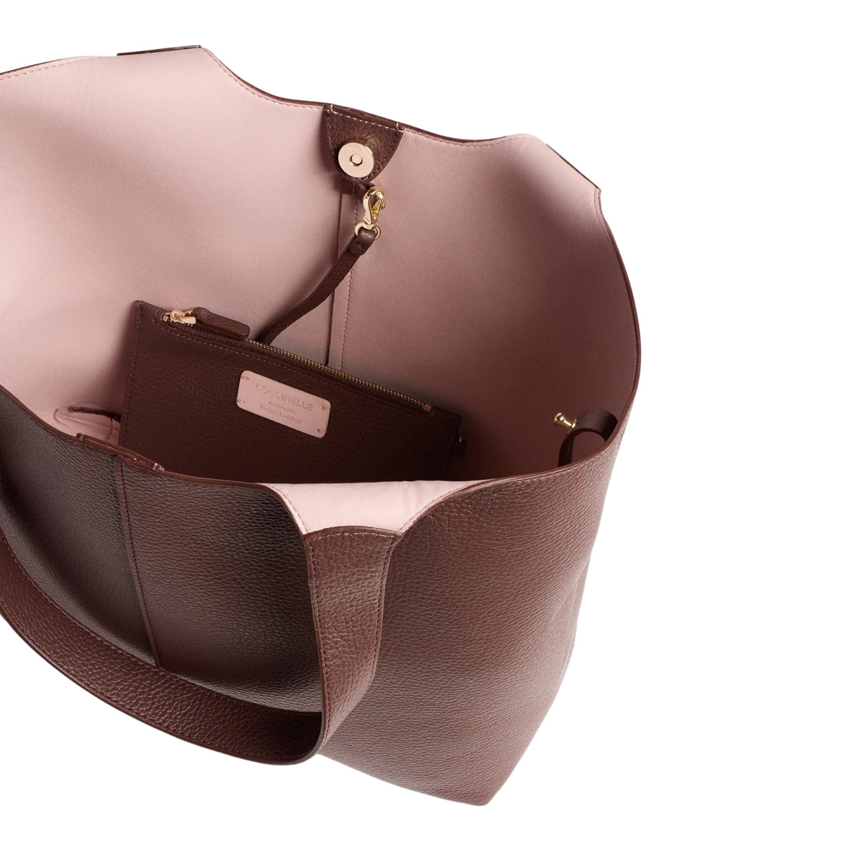 Borsa C-Easy shopping bag in pelle - Berry