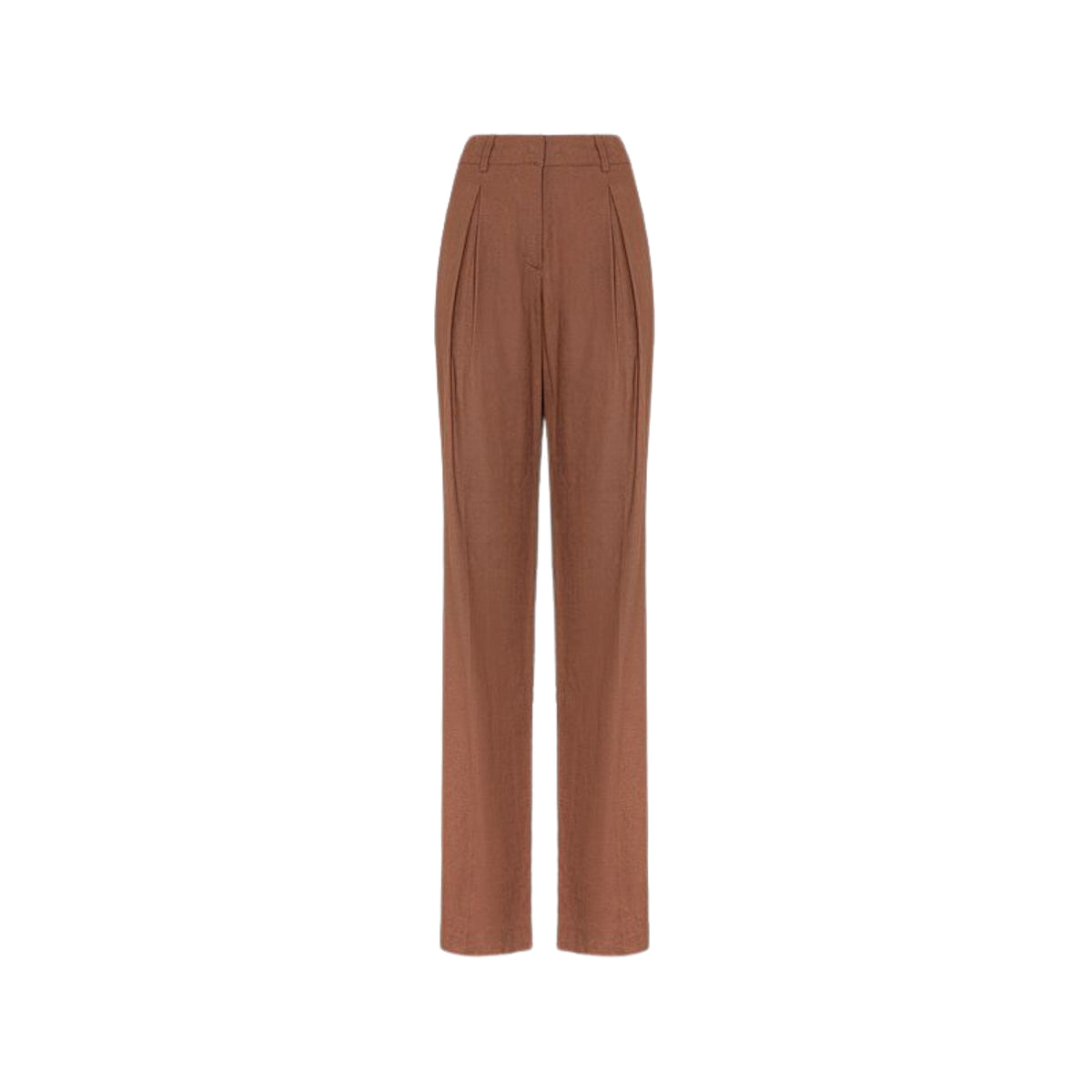 Pantalone dritto in misto lino - Moka