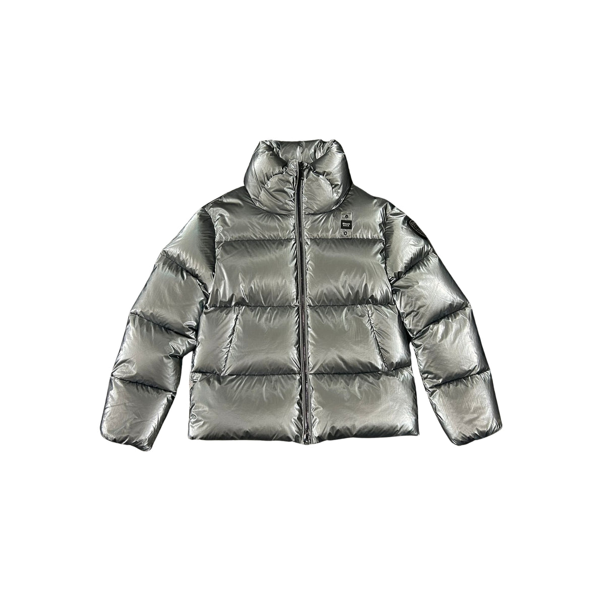 Piumino in nylon metallizzato, caratterizzato - Grey