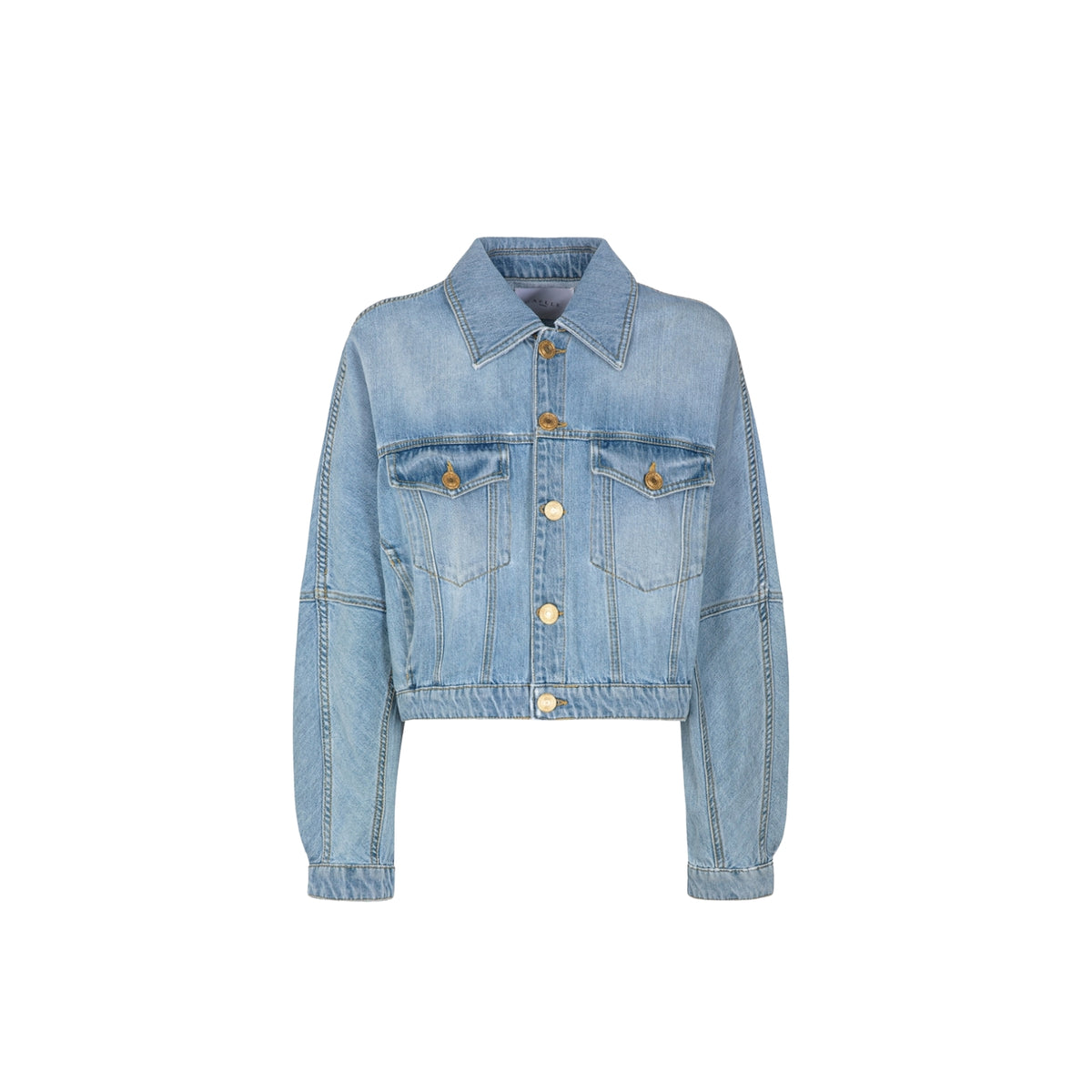 Giubbotto Trucker crop in denim - Blu