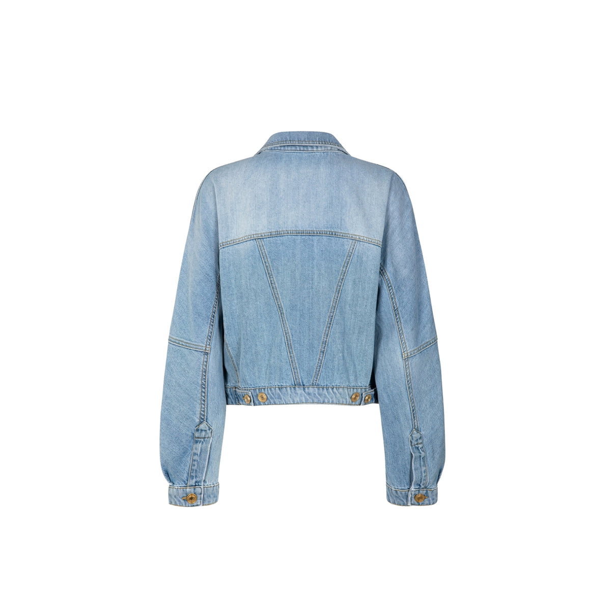 Giubbotto Trucker crop in denim - Blu
