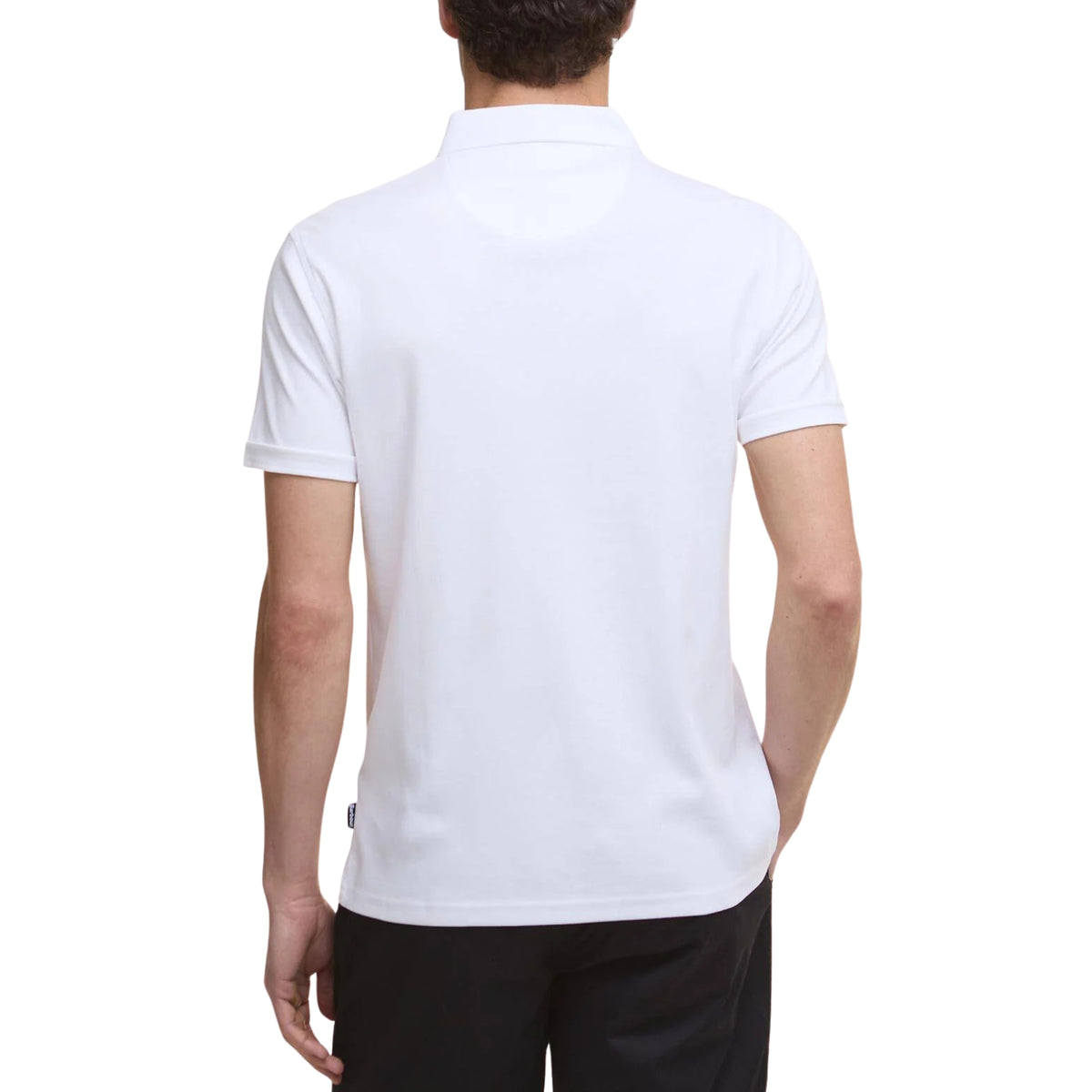 Polo Corpatch in cotone interlock con tartan - Bianco