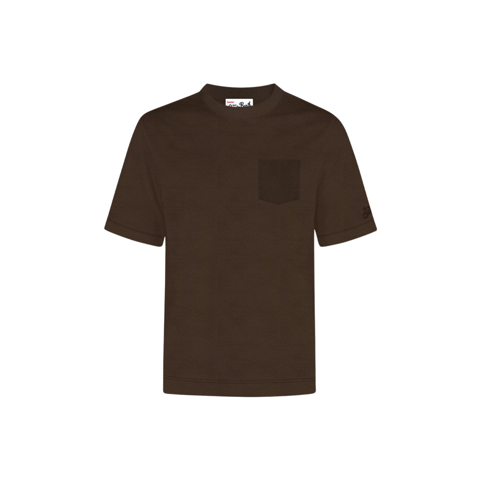 T-shirt Bakewell in piquet di cotone con taschino - MARRONE