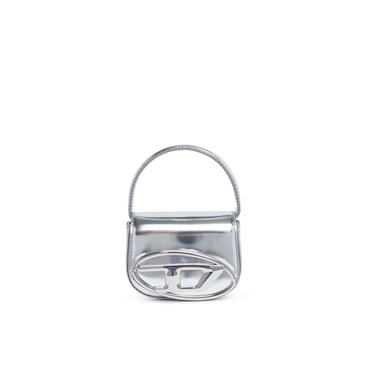 Borsa Mini borsa/pochette da donna in pelle lucida - Argento