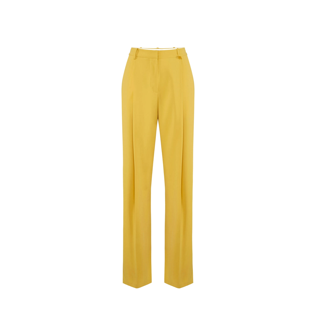Pantalone in crêpe con charm logo - Giallo