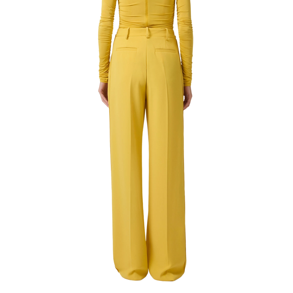 Pantalone in crêpe con charm logo - Giallo