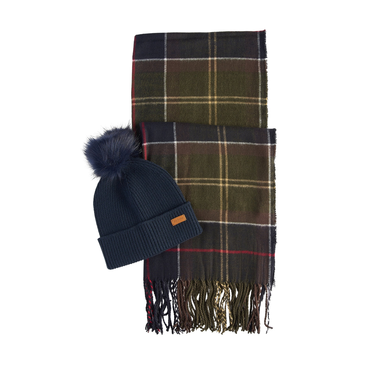 Coordinato Dover Beanie con sciarpa tartan - Verde