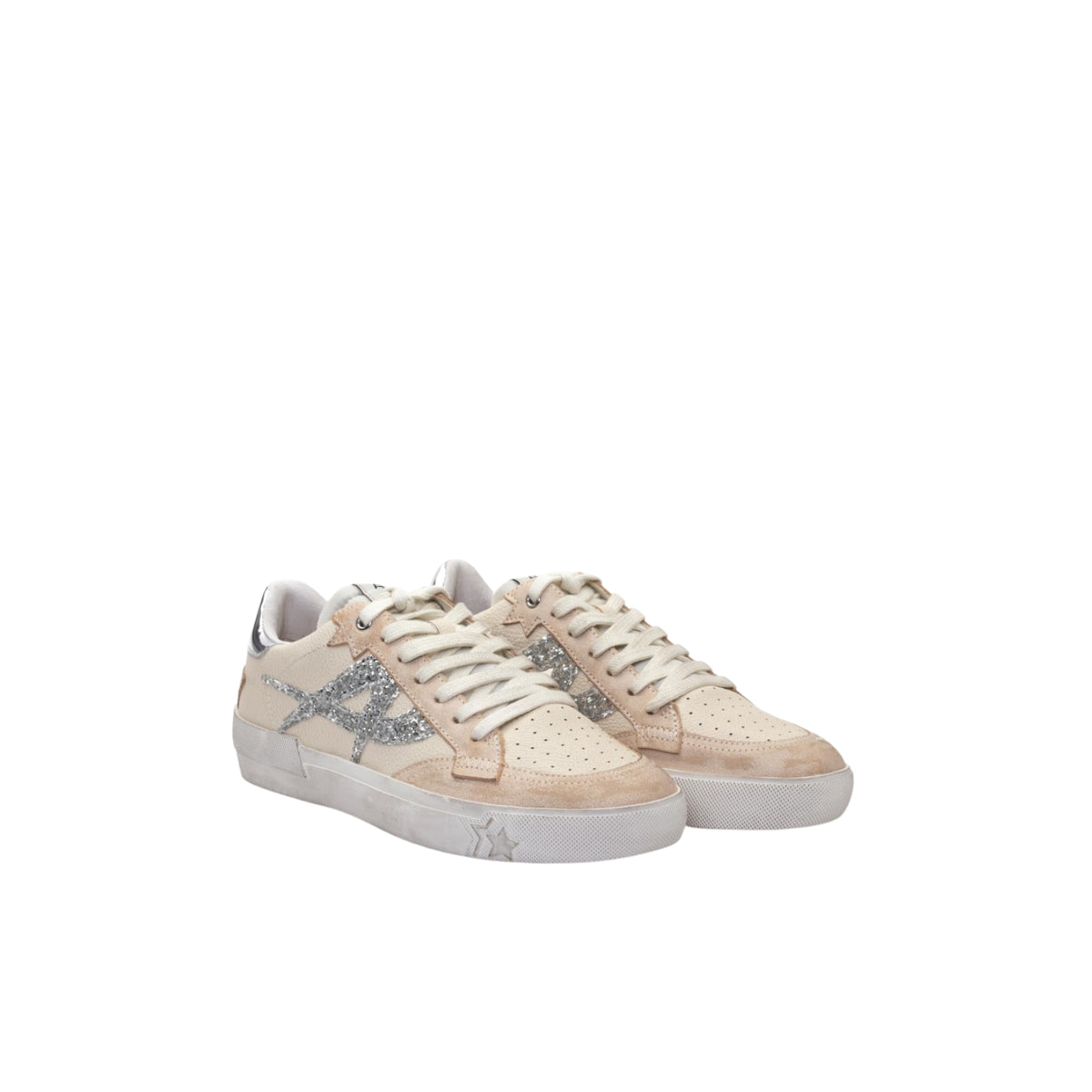 Sneaker Moonlight in pelle con punta traforata - Beige