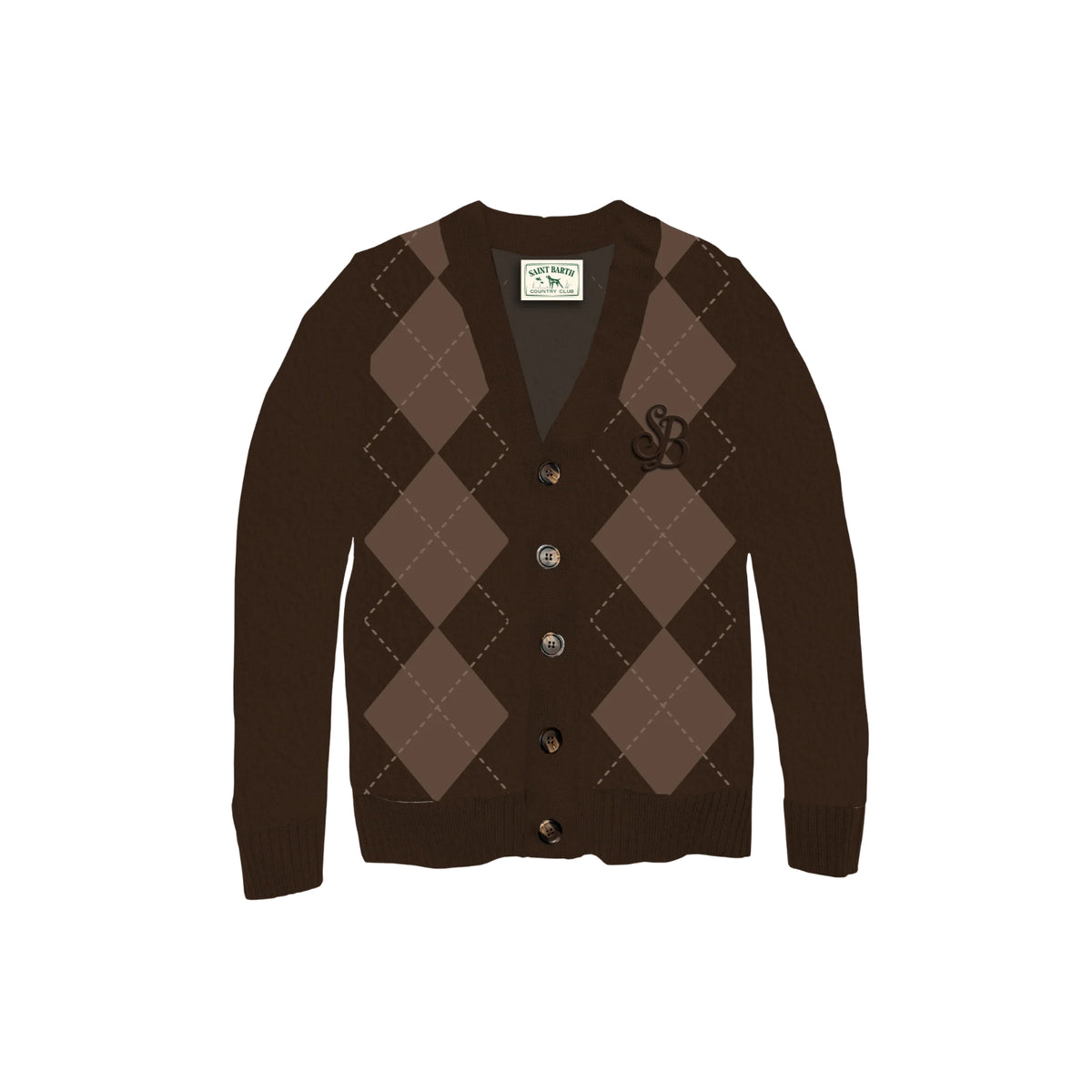 Cardigan Jonan con stampa a rombi