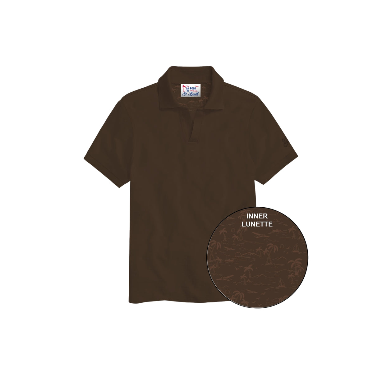 Polo Charles in piqué di cotone - Marrone