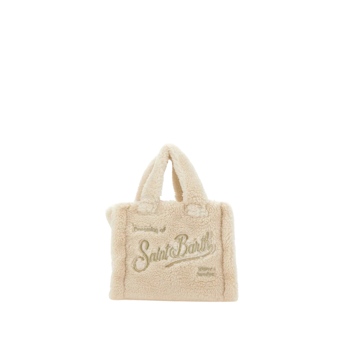 Borsa Mini Vanity in tessuto teddy-BEIGE