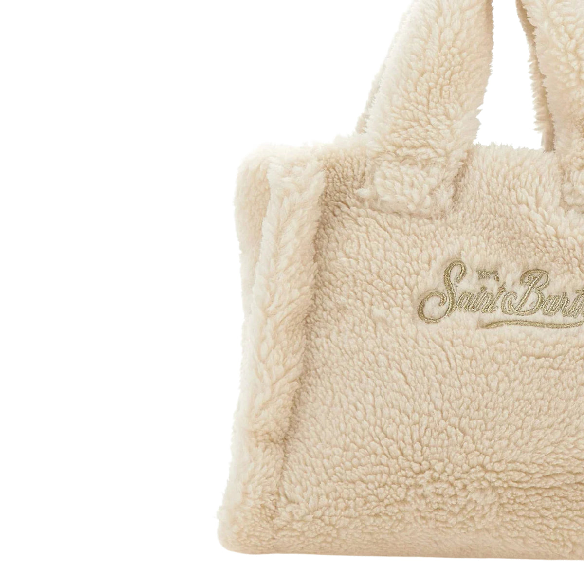 Borsa Mini Vanity in tessuto teddy-BEIGE