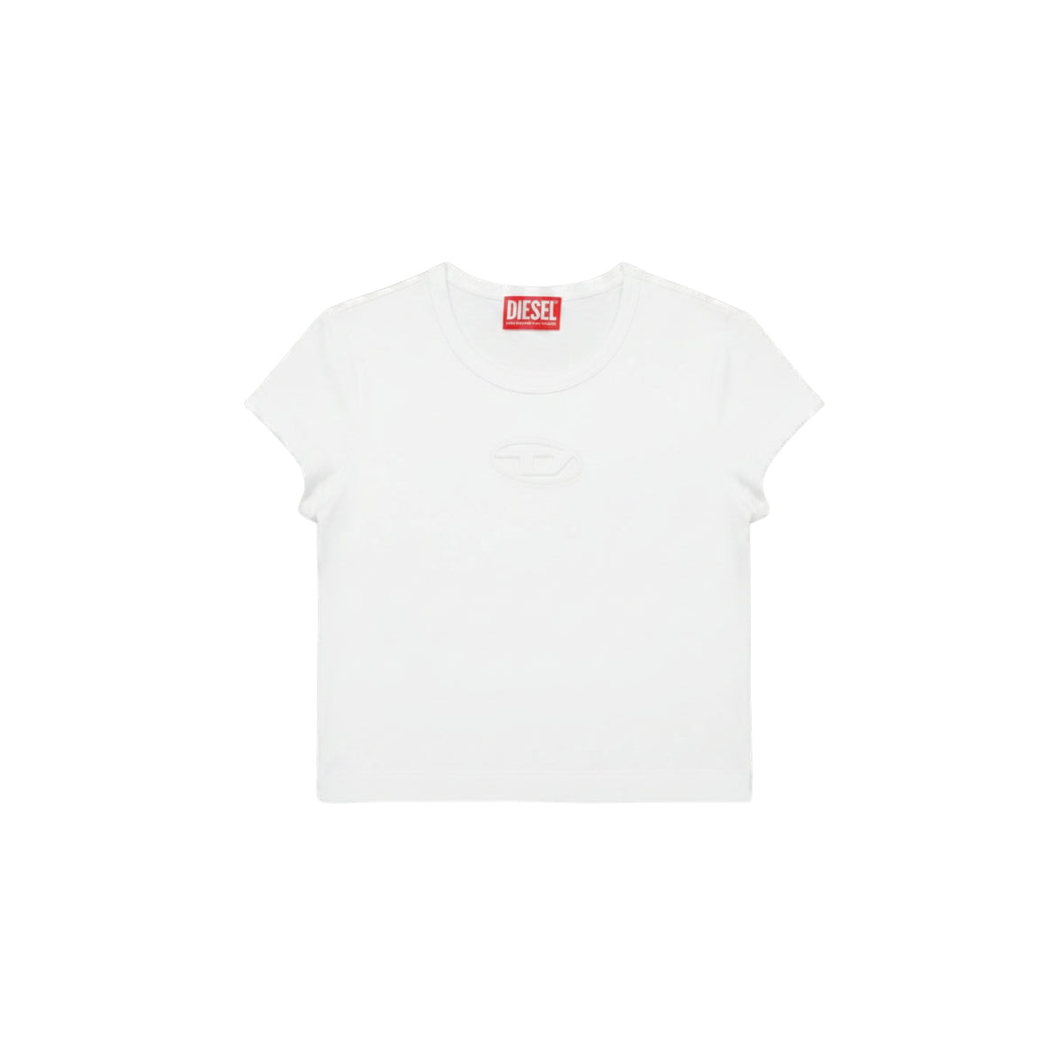 T-shirt bambina con ricamo logo Oval D - Bianco