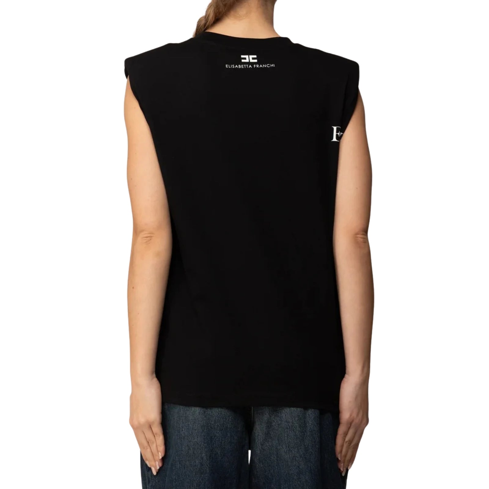 T-shirt in jersey con stampa lettering