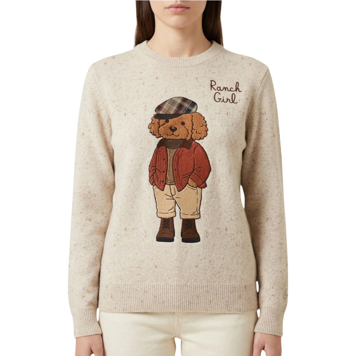Maglione New Queen barboncino - BEIGE