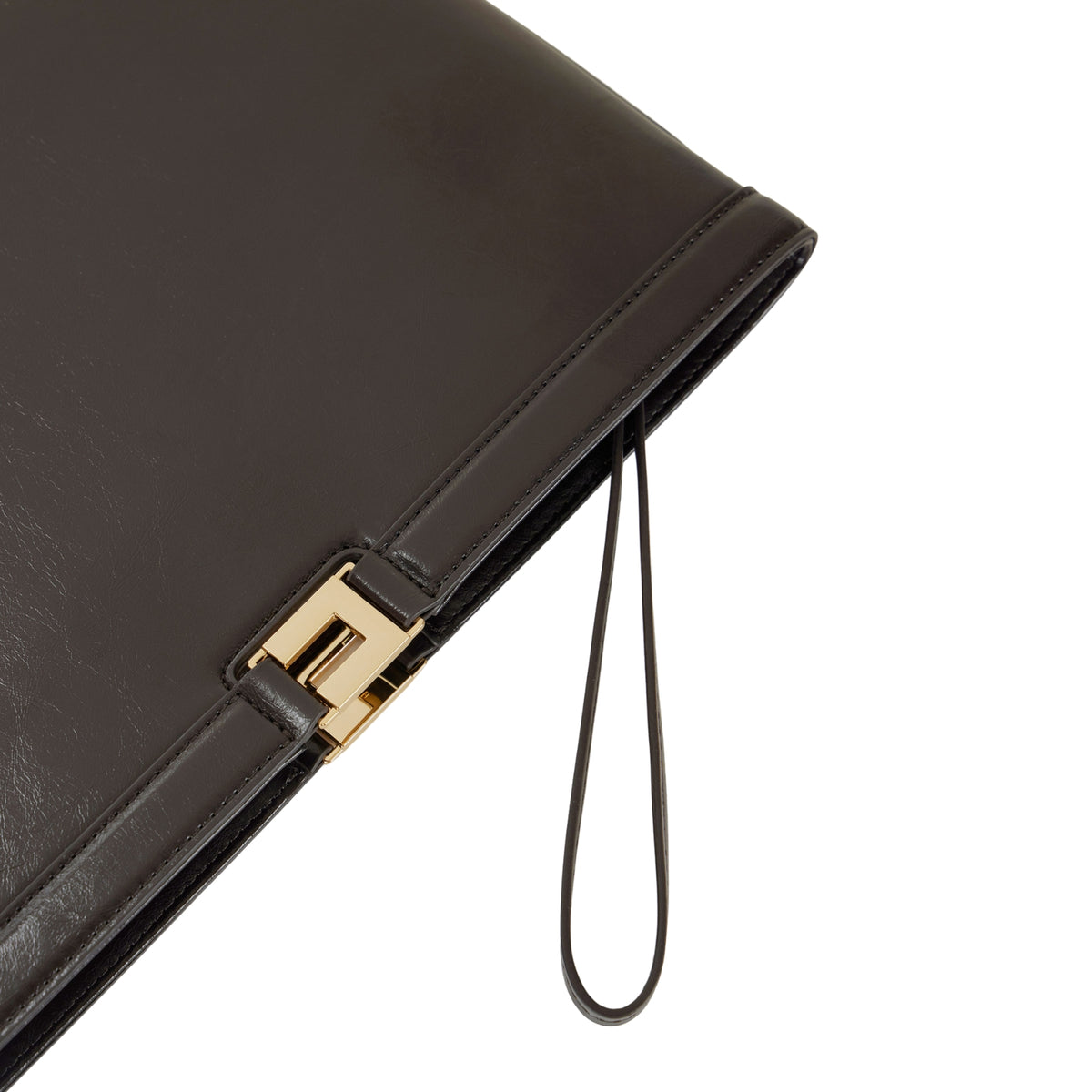 Borsa Pochette con effetto Naplak - Cioccolato