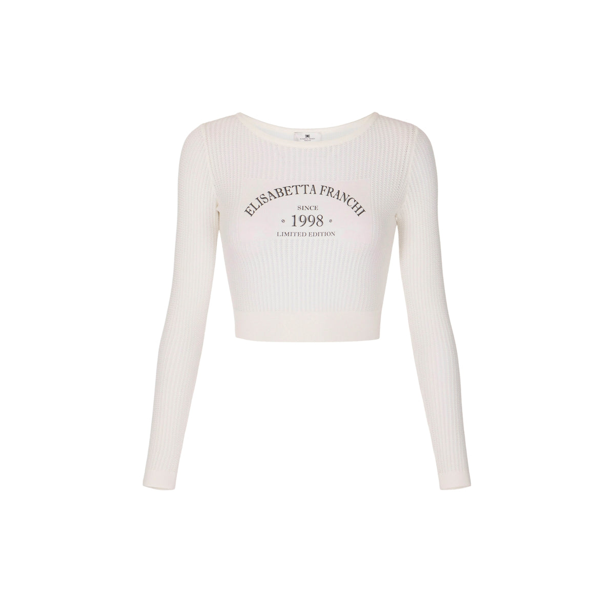 Top con scollo ampio e stampa logo - Avorio