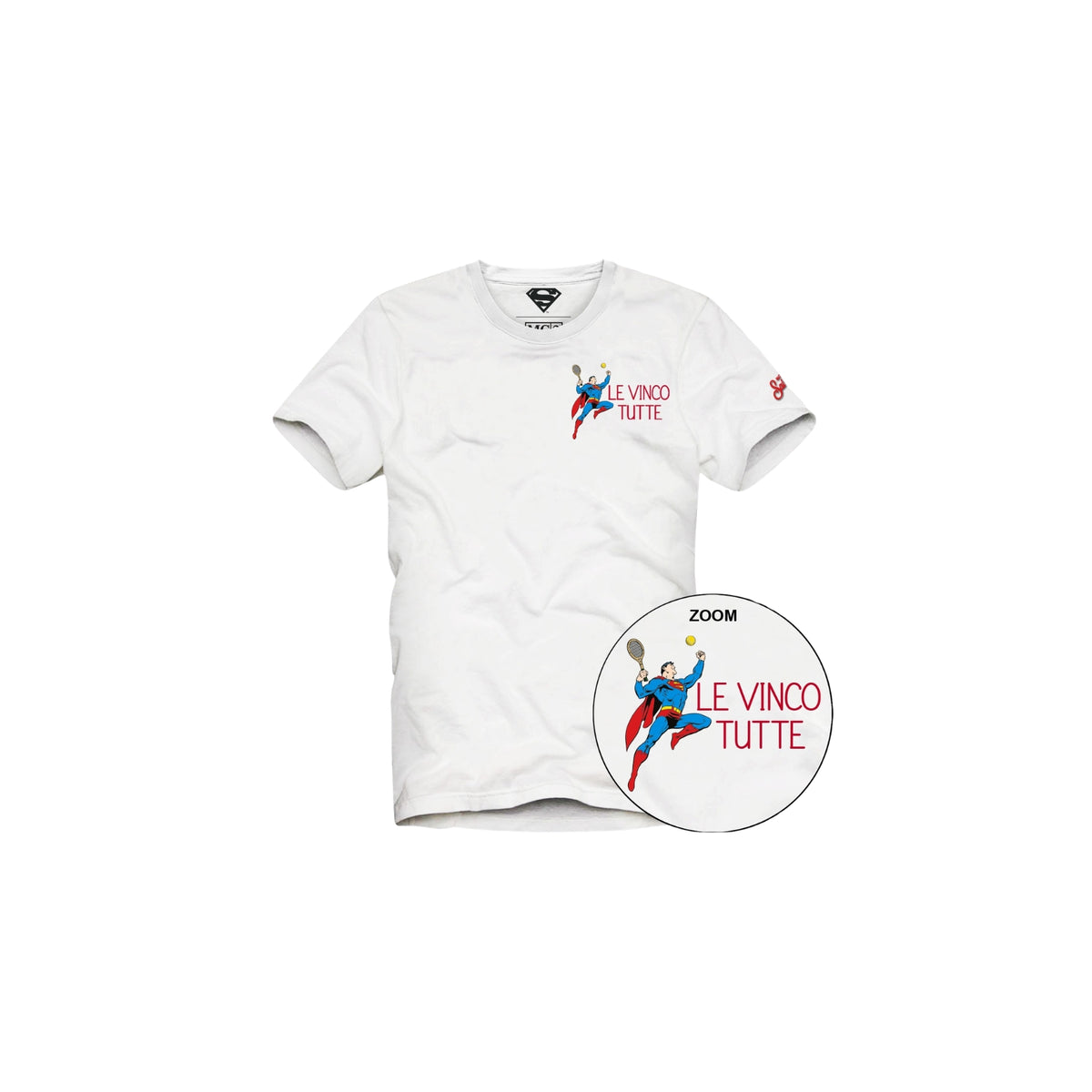 T-shirt Portofino Jr con ricamo Superman - Bianco