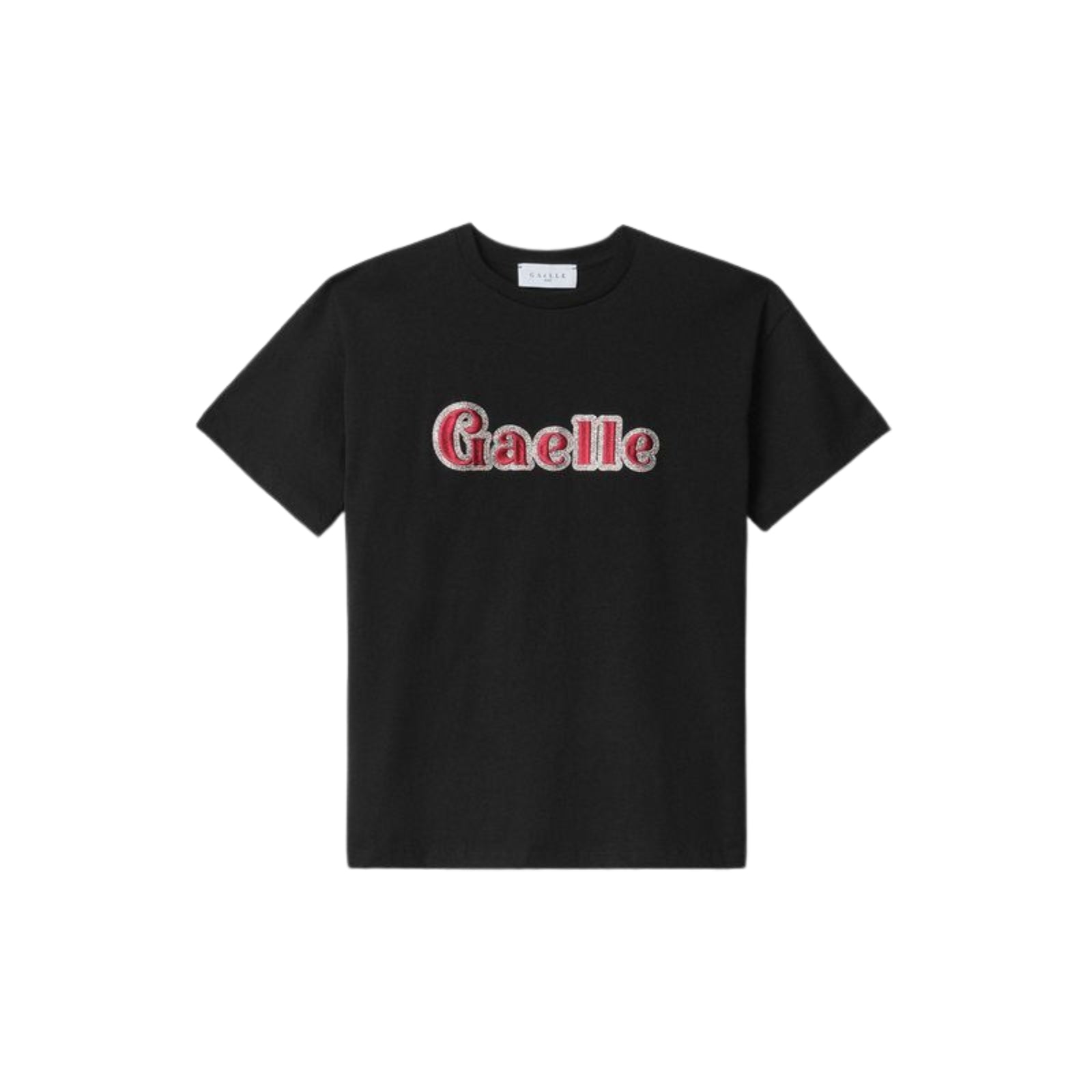 T-shirt girocollo con logo sul petto - NERO
