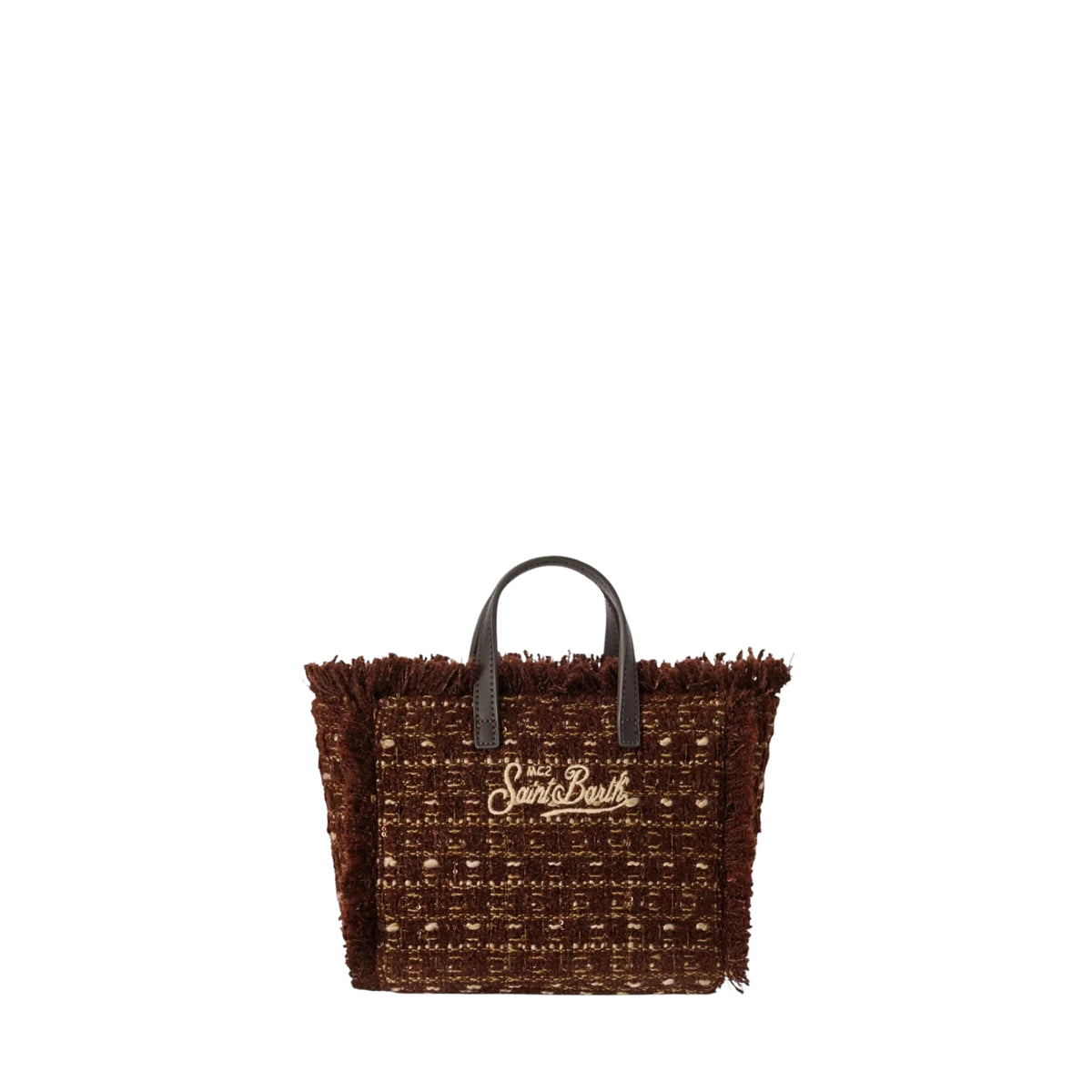 Borsa Mini Vanity in tweed con ricamo logo