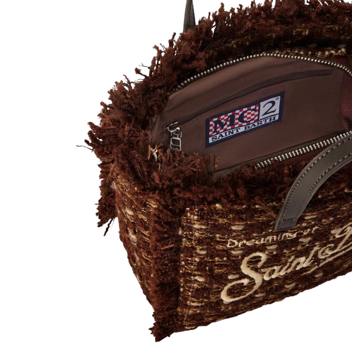 Borsa Mini Vanity in tweed con ricamo logo