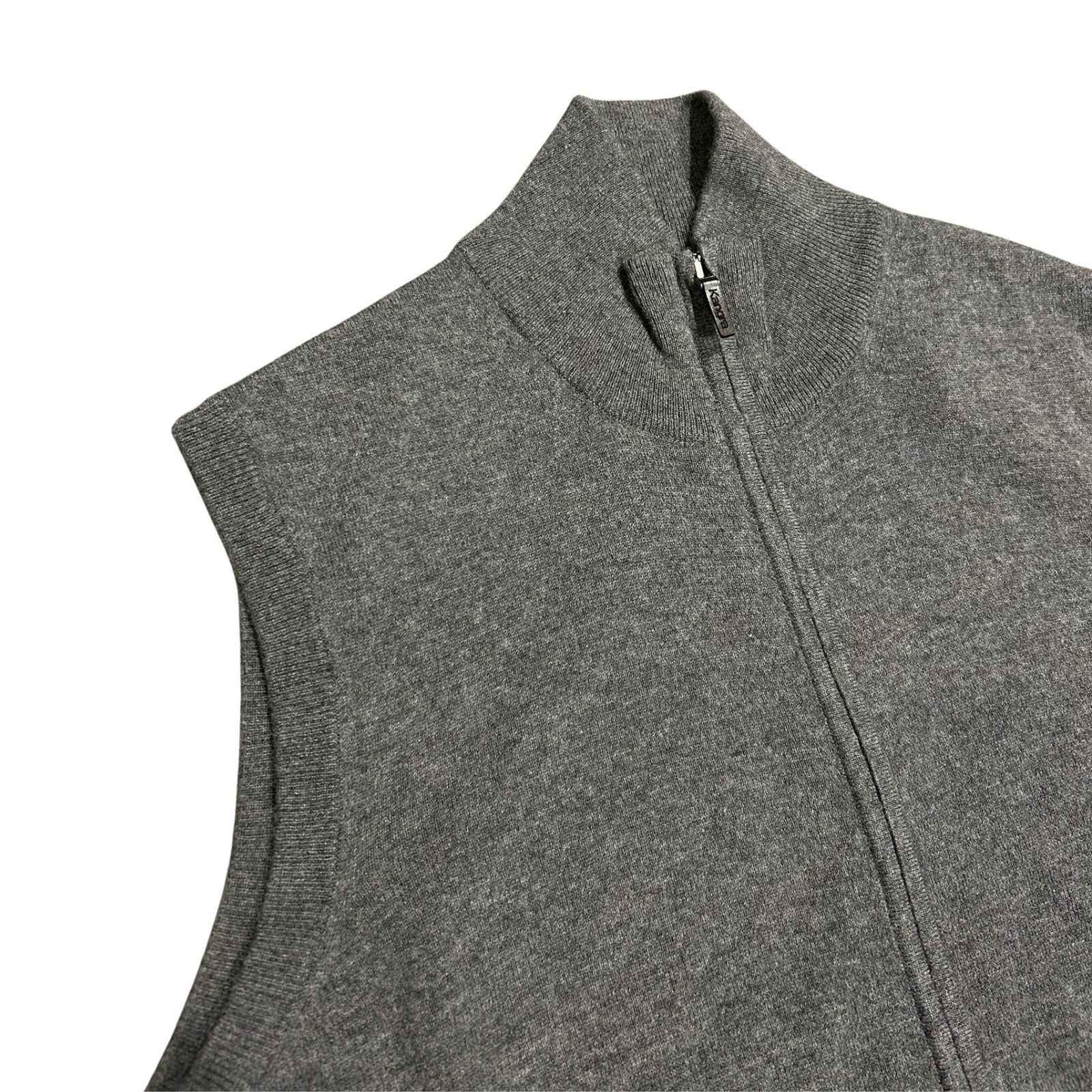 gilet in maglia con zip - GRIGIO