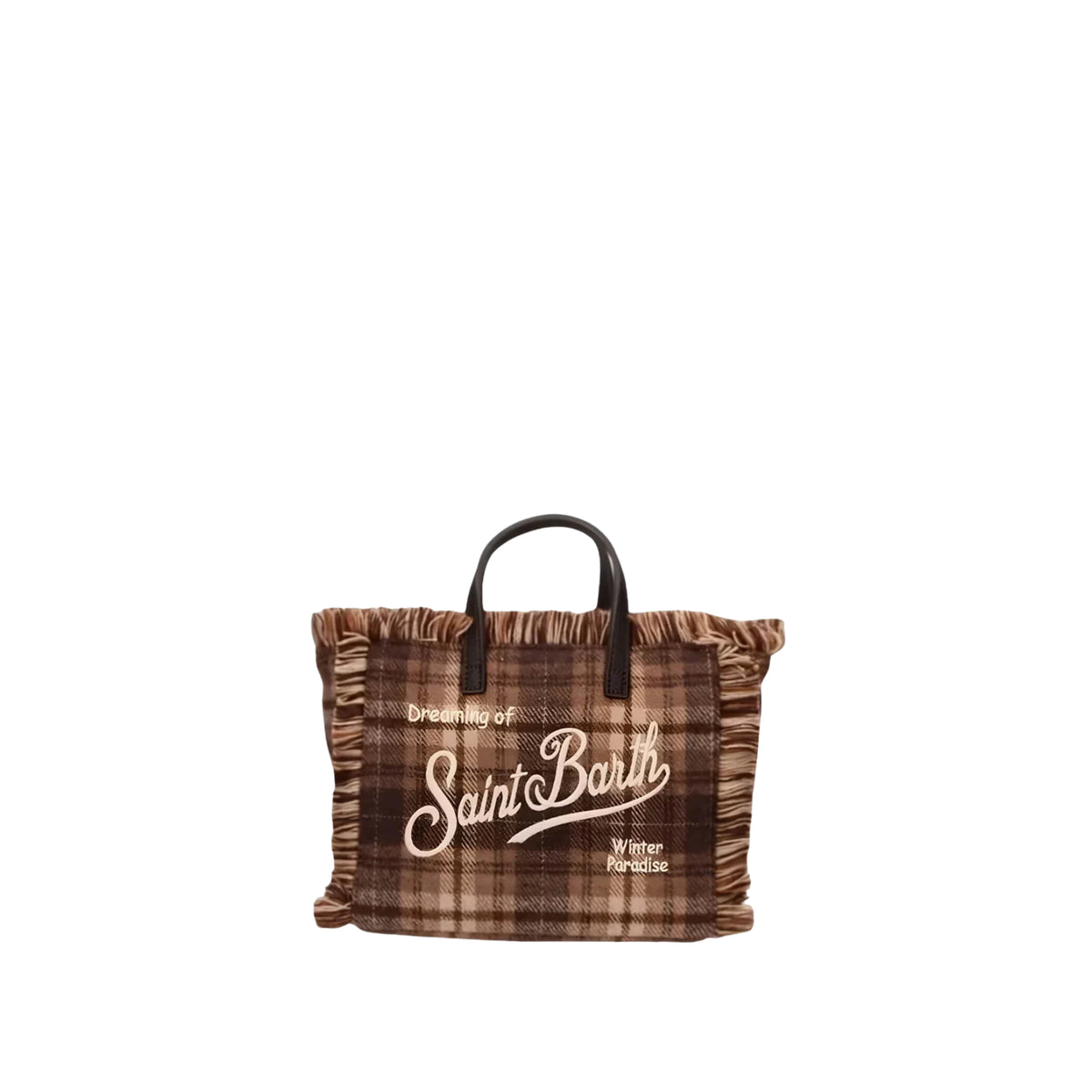 Borsa Mini Vanity in misto lana con motivo tartan