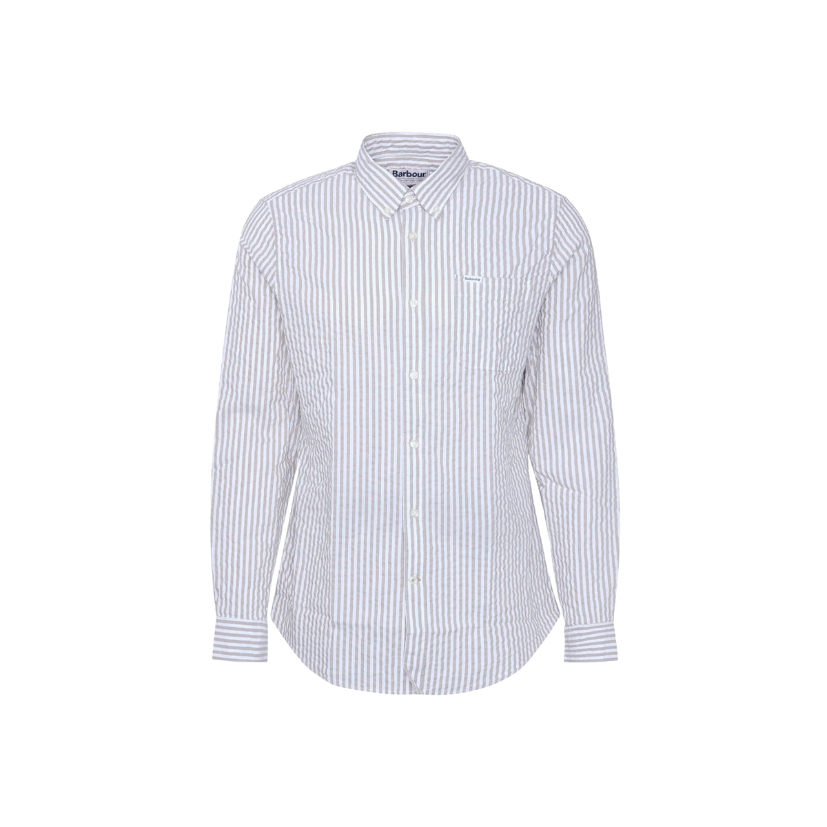 Camicia Cresswell in seersucker a righe - Stone