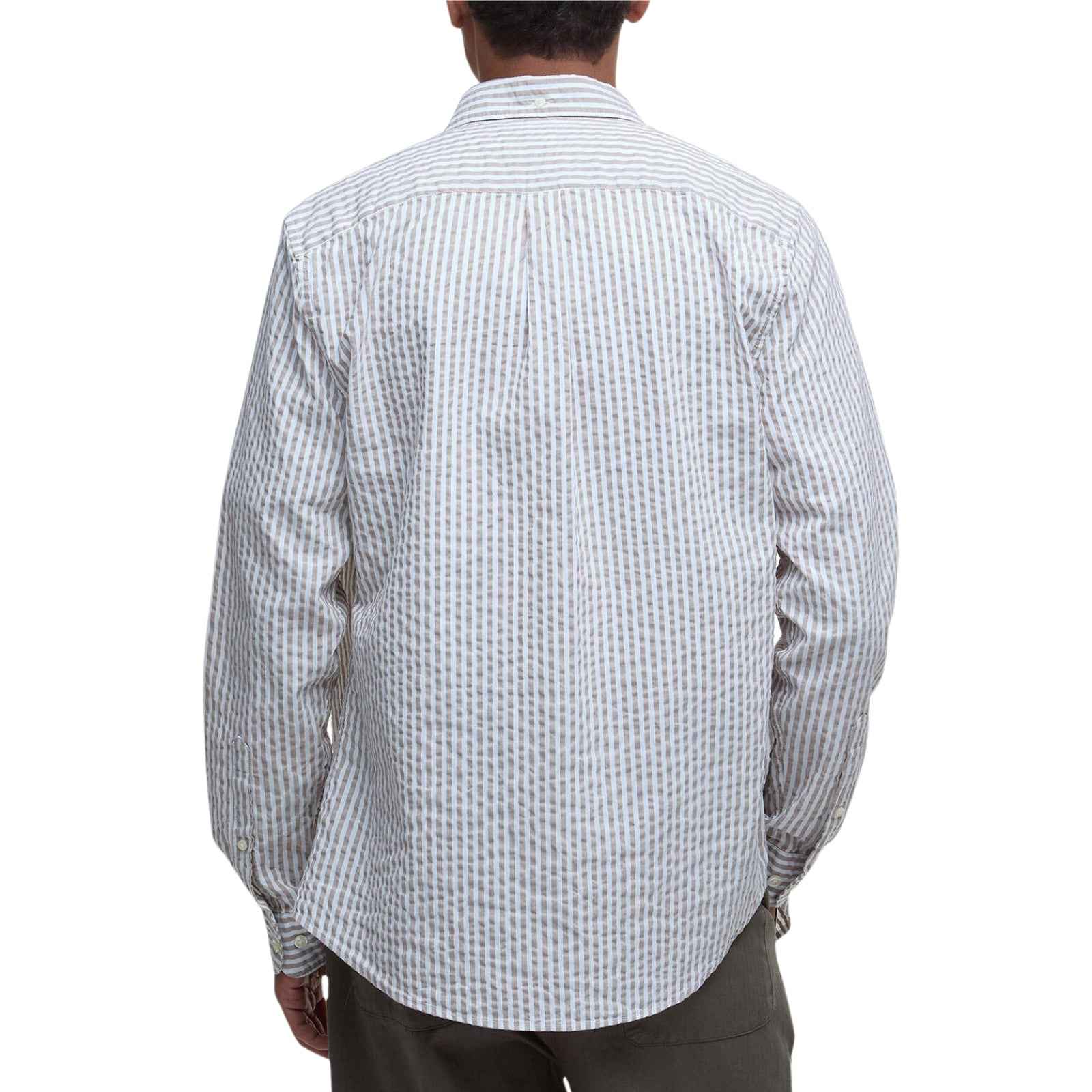 Camicia Cresswell a maniche lunghe in seersucker - STONE