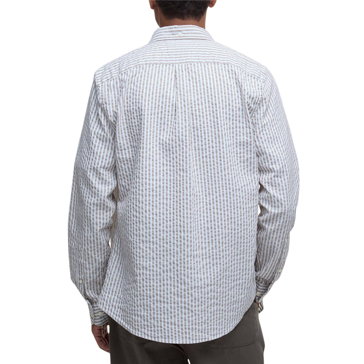 Camicia Cresswell in seersucker a righe - Stone