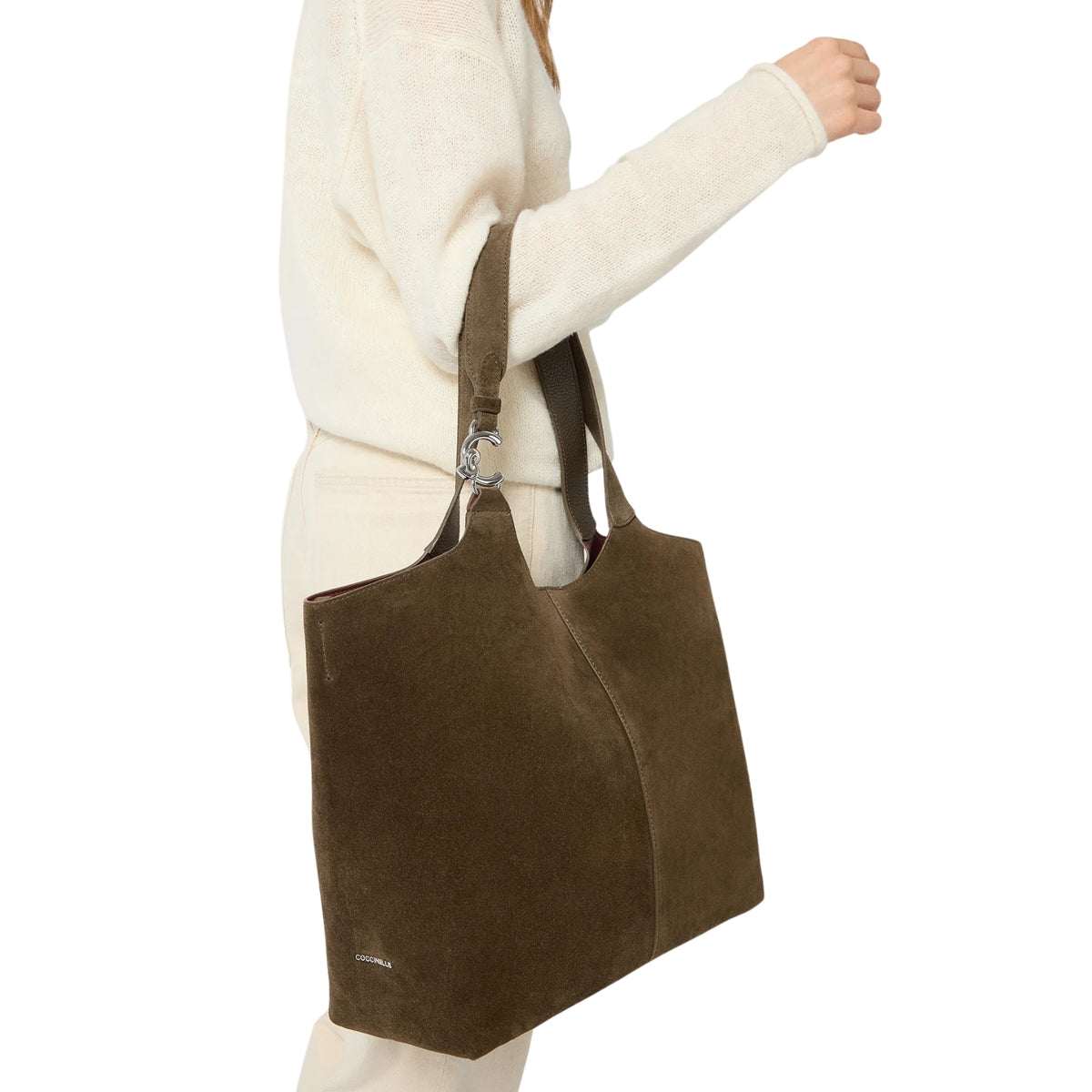 Borsa C-Easy shopping bag in pelle - Fango