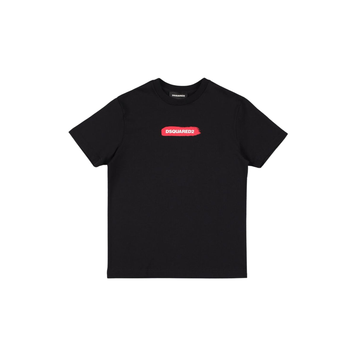 T-shirt girocollo con piccola stampa logo sul petto - Nero