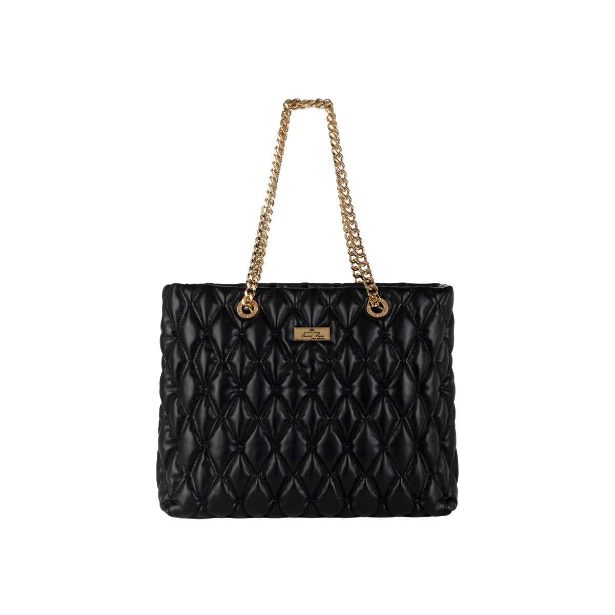 Borsa Shopper effetto pelle con lavorazione embossed - Nero