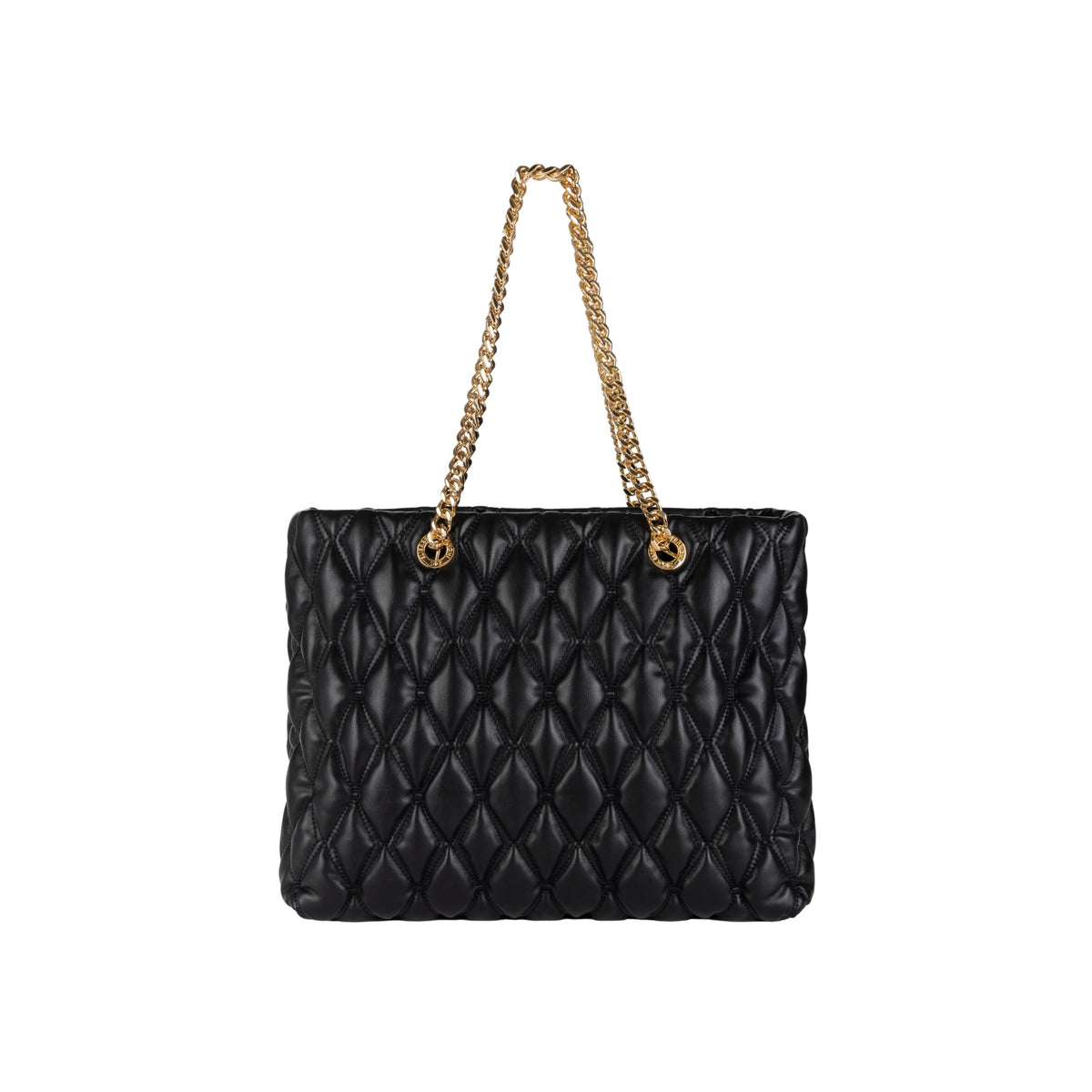 Borsa Shopper effetto pelle con lavorazione embossed - Nero